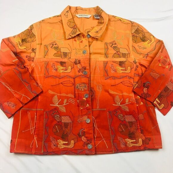 Draper’s & Damon’s Tribal Embroidered Jacket Petite - Picture 1 of 12